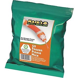 Mack's Natural Reptile Food Pinkie Mice Frozen Reptile Food, 50 count