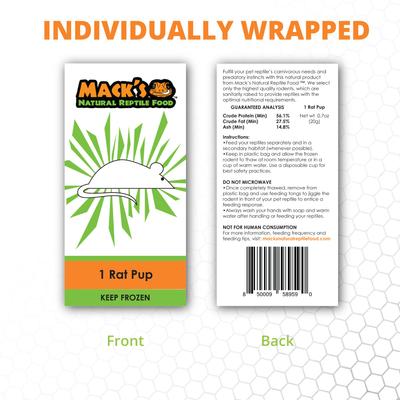 Show full view: Mack's Natural Reptile Food Rat Pup Frozen Reptile Food, 25 count slide 2 of 7