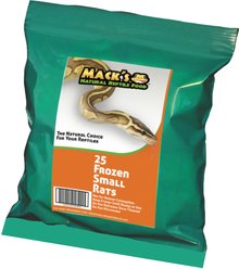 Mack's Natural Reptile Food Small Rat Frozen Reptile Food, 25 count