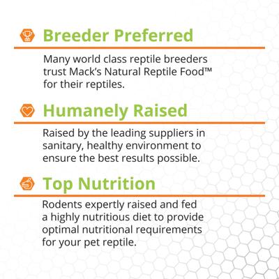 Show full view: Mack's Natural Reptile Food Small Rat Frozen Reptile Food, 25 count slide 5 of 6