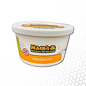 Mack's Natural Reptile Food Waxworm Live Feed Reptile Food, 50 count