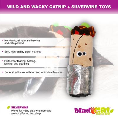 Show full view: Mad Cat Big Burrito Kicker Catnip & Silvervine Cat Toy slide 3 of 7