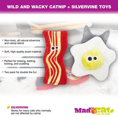 Show full view: Mad Cat Brunch Buddies Bacon N' Eggs Catnip & Silvervine Cat Toy slide 4 of 6