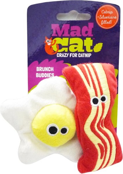 Mad Cat Brunch Buddies Bacon N' Eggs Catnip & Silvervine Cat Toy