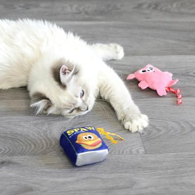 Show full view: Mad Cat Canned Ham Cat Toy with Catnip, Multicolor, 2 count slide 3 of 6