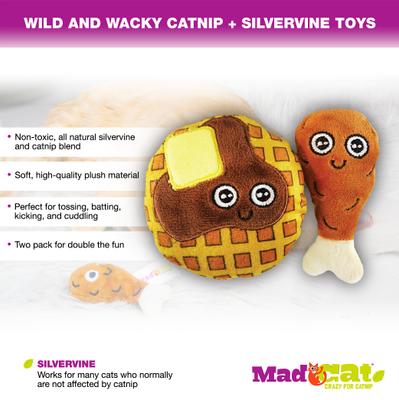 Show full view: Mad Cat Chicken N' Waffles Catnip & Silvervine Cat Toy slide 2 of 4
