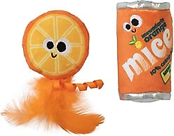 Mad Cat Orange Mice Soda Cat Toy with Catnip, Multicolor, 2 count