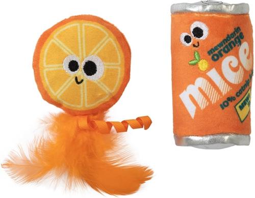 Show full view: Mad Cat Orange Mice Soda Cat Toy with Catnip, Multicolor, 2 count slide 1 of 7