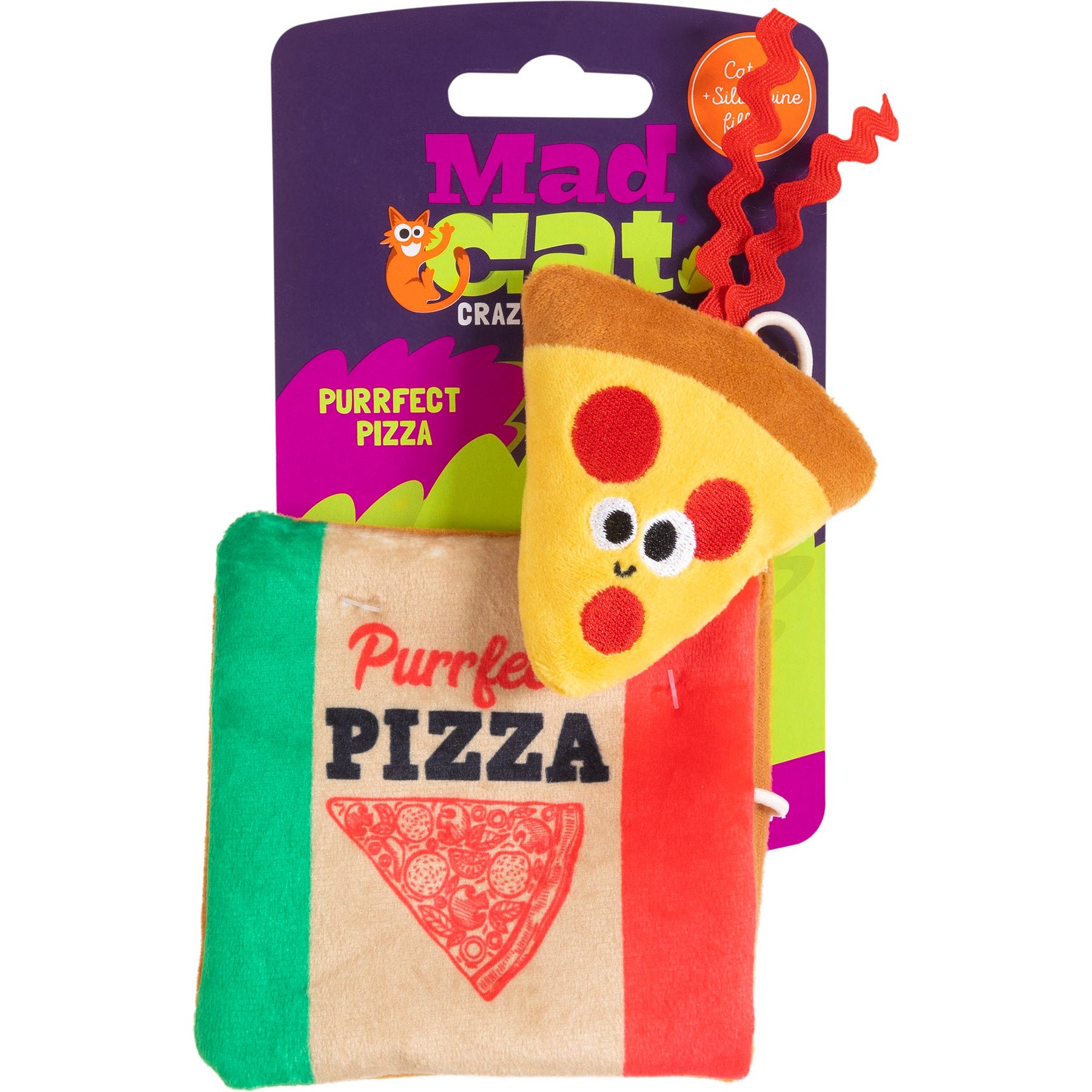 Mad Cat Purrfect Pizza Cat Toy with Catnip, Multicolor