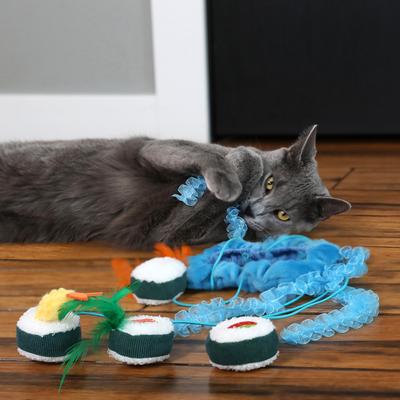 Show full view: Mad Cat Sushi Door Knob Cat Toy with Catnip, Multicolor slide 4 of 6