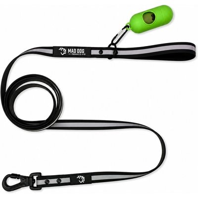 Mad Dog Products Mad Dog Products Biothane Waterproof Training Dog Leash, 6-ft long, 0.75-in wide, Black