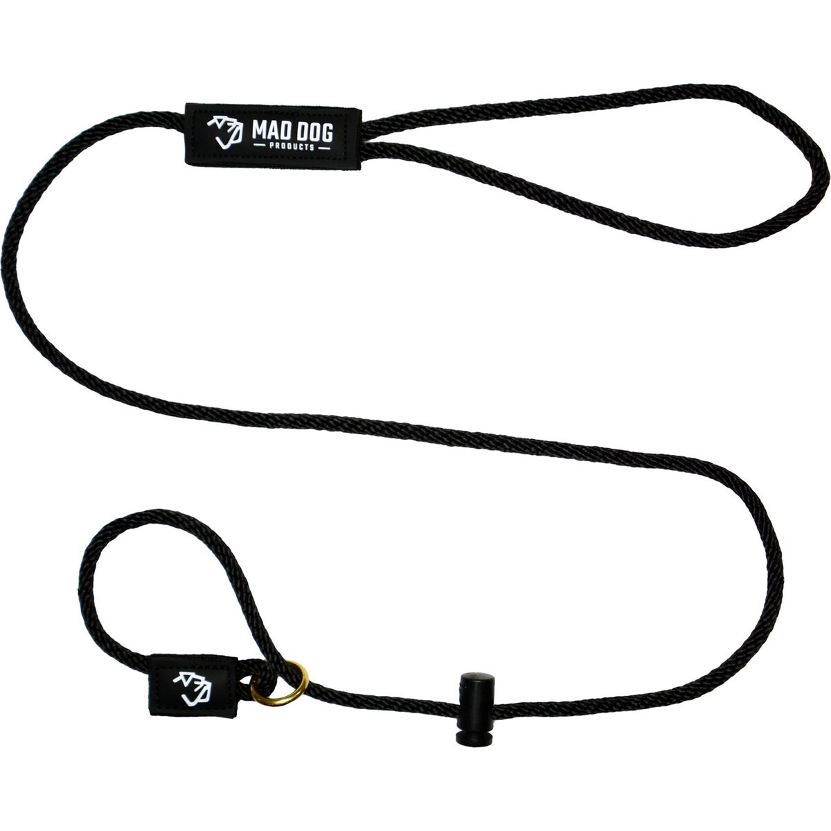 Mad Dog Products English Slip Lead Dog Leash, Black, 6-ft long, 1/4-in wide