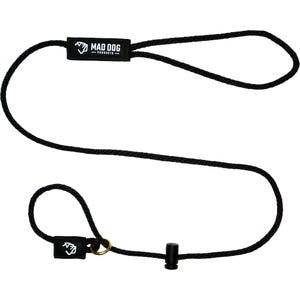 Mad Dog Products English Slip Lead Dog Leash, Black, 6-ft long, 1/4-in wide