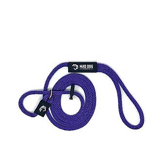 Mad Dog Products English Slip Lead Dog Leash, Purple, 6-ft long, 3/8-in wide