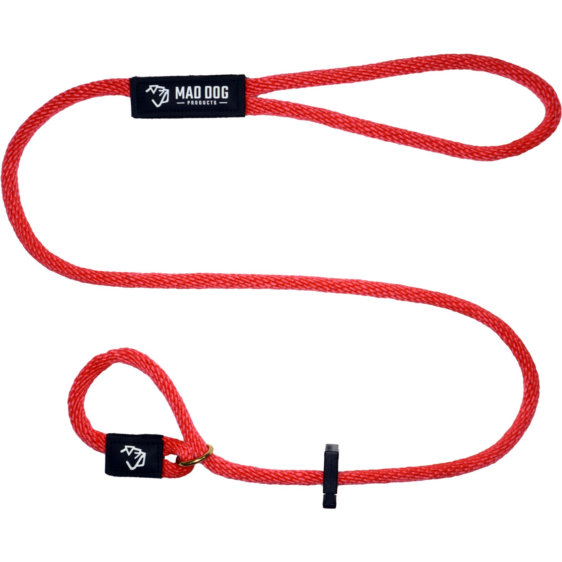 Mad Dog Products English Slip Lead Signature Rope Dog Leash, Red, 10-ft long, 1/2-in wide