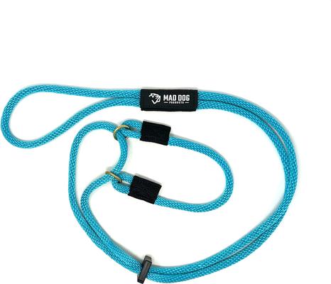 Show full view: Mad Dog Products Martingale Slip Lead Dog Leash, Aqua, 8-ft long, 3/8-in wide slide 1 of 6
