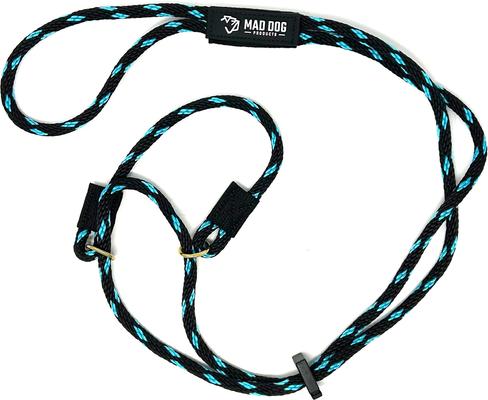 Show full view: Mad Dog Products Martingale Slip Lead Dog Leash, Sky Blue/Black, 8-ft long, 3/8-in wide slide 1 of 6