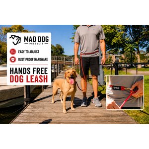 Mad Dog Products Hands Free Slip Lead Dog Leash, Black, 10 ft-3/8 in