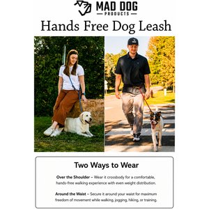 Mad Dog Products Hands Free Slip Lead Dog Leash, Black, 10 ft-3/8 in