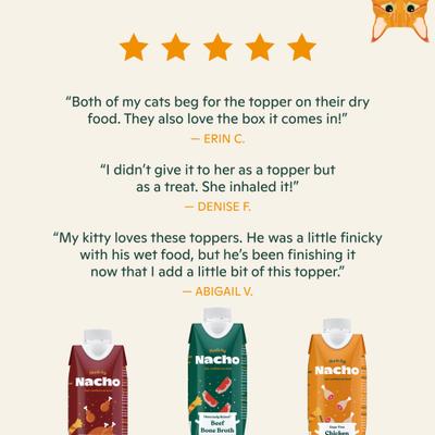 Show full view: Made by Nacho Beef Bone Broth Grain- Free Wet Cat Food Topper, 11-oz carton slide 6 of 9