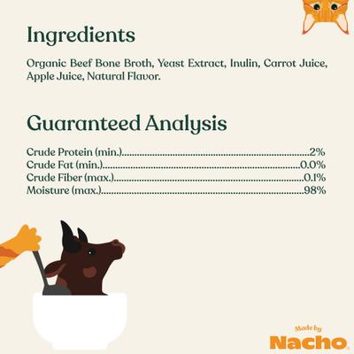 Show full view: Made by Nacho Beef Bone Broth Grain- Free Wet Cat Food Topper, 11-oz carton slide 7 of 9