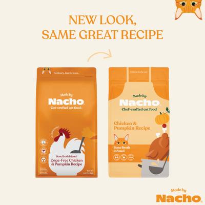 Show full view: Made by Nacho Bone Broth Infused Cage-Free Chicken & Pumpkin Recipe Dry Cat Food, 2-lb bag slide 3 of 12