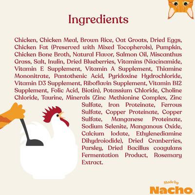 Show full view: Made by Nacho Bone Broth Infused Cage-Free Chicken & Pumpkin Recipe Dry Cat Food, 2-lb bag slide 8 of 12