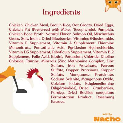 Show full view: Made by Nacho Bone Broth Infused Cage-Free Chicken & Pumpkin Recipe Dry Cat Food, 4-lb bag slide 8 of 12