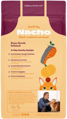 Show full view: Made by Nacho Bone Broth Infused Sustainably Caught Salmon & Pumpkin Recipe Dry Cat Food, 4-lb bag slide 4 of 12