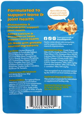 Show full view: Made by Nacho Bone & Joint Support Cage-Free Chicken Puree with Bone Broth Wet Cat Food Topper, 1.4-oz pouch, case of 18 slide 3 of 12