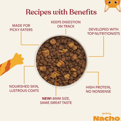 Show full view: Made by Nacho Cage Free Chicken, Duck & Quail Recipe with Freeze-Dried Chicken Liver Dry Cat Food, 2-lb bag slide 5 of 13