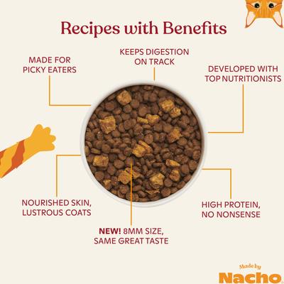 Show full view: Made by Nacho Cage Free Chicken, Duck & Quail Recipe with Freeze-Dried Chicken Liver Dry Cat Food, 4-lb bag slide 5 of 13