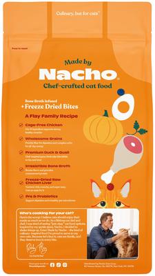 Show full view: Made by Nacho Cage Free Chicken, Duck & Quail Recipe with Freeze-Dried Chicken Liver Dry Cat Food, 4-lb bag slide 4 of 13