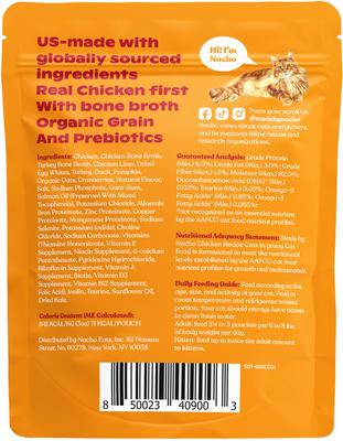 Show full view: Made by Nacho Cage Free Chicken Recipe Cuts In Gravy with Bone Broth Wet Cat Food, 3-oz pouch, 12 count slide 3 of 13