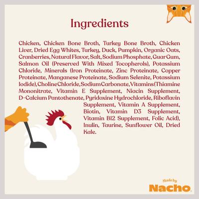Show full view: Made by Nacho Cage Free Chicken Recipe Cuts In Gravy with Bone Broth Wet Cat Food, 3-oz pouch, 12 count slide 8 of 13