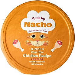 Made by Nacho Cage Free Minced Chicken Recipe with Bone Broth Wet Cat Food, 2.5-oz cup, case of 10