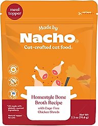Made by Nacho Cage Free Shredded Chicken Recipe with Homestyle Bone Broth Grain-Free Wet Cat Food, 2.5-oz pouch, case of 12