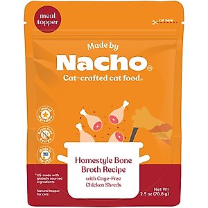 Made by Nacho Cage Free Shredded Chicken Recipe with Homestyle Bone Broth Grain-Free Wet Cat Food, 2.5-oz pouch, case of 12