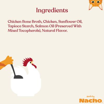 Show full view: Made by Nacho Cage Free Shredded Chicken Recipe with Homestyle Bone Broth Grain-Free Wet Cat Food, 2.5-oz pouch, case of 12 slide 8 of 12