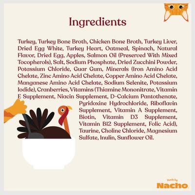 Show full view: Made by Nacho Cage-Free Turkey & Turkey Liver Recipe Minced Wet Cat Food, 5.5-oz can, case of 24 slide 8 of 12