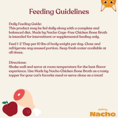 Show full view: Made by Nacho Chicken Bone Broth Grain- Free Wet Cat Food Topper, 11-oz carton slide 8 of 10