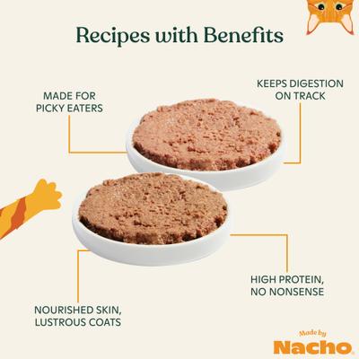 Show full view: Made by Nacho Chicken, Herring & Salmon Variety Pack Grain-Free Pate Wet Cat Food, 3-oz can, case of 12 slide 5 of 12