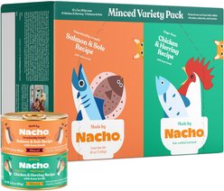 Made by Nacho Chicken, Herring & Salmon Variety Pack Minced Wet Cat Food, 3-oz can, case of 12 slide 2 of 9