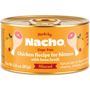 Made by Nacho Chicken Recipe Minced Wet Kitten Food, 3-oz can, case of 24
