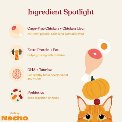 Show full view: Made by Nacho Chicken Recipe Minced Wet Kitten Food, 3-oz can, case of 24 slide 6 of 12