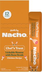 Made by Nacho Chicken Recipe with Bone Broth Grain-Free Lickable Cat Treats, 0.5-oz pouch, case of 12