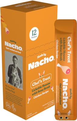 Show full view: Made by Nacho Chicken Recipe with Bone Broth Grain-Free Lickable Cat Treats, 0.5-oz pouch, case of 12 slide 3 of 9