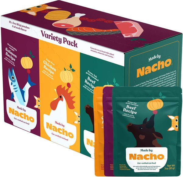 Made by Nacho Cuts In Gravy Recipes with Bone Broth Variety Pack Wet Cat Food