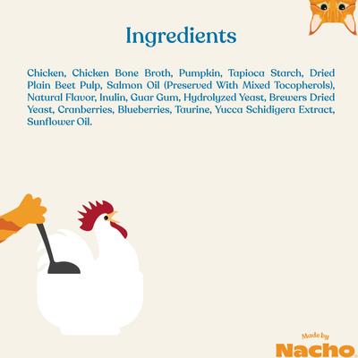 Show full view: Made by Nacho Digestive Support Cage-Free Chicken Puree with Bone Broth Wet Cat Food Topper, 1.4-oz pouch, case of 18 slide 8 of 12