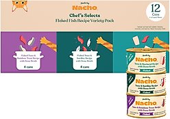 Made by Nacho Flaked Fish Variety Pack Grain-Free Wet Cat Food, 3-oz can, case of 12